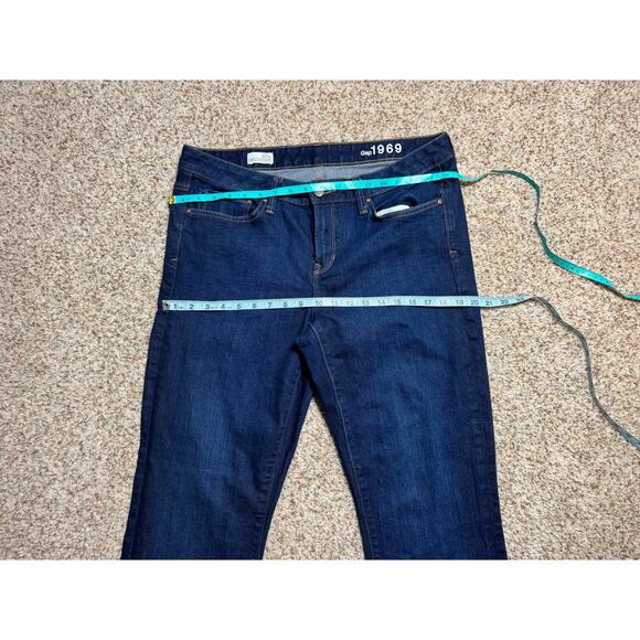 GAP 1969 Woman's Jeans/Pants size 32 XL; Long & Lean Denim Trouser; Dark Wash - Picture 7 of 12